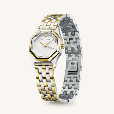 Rosefield horloge GWSSS-G03 Gemme White Steel Duotone Silver Gold - PansiteNederland.nl