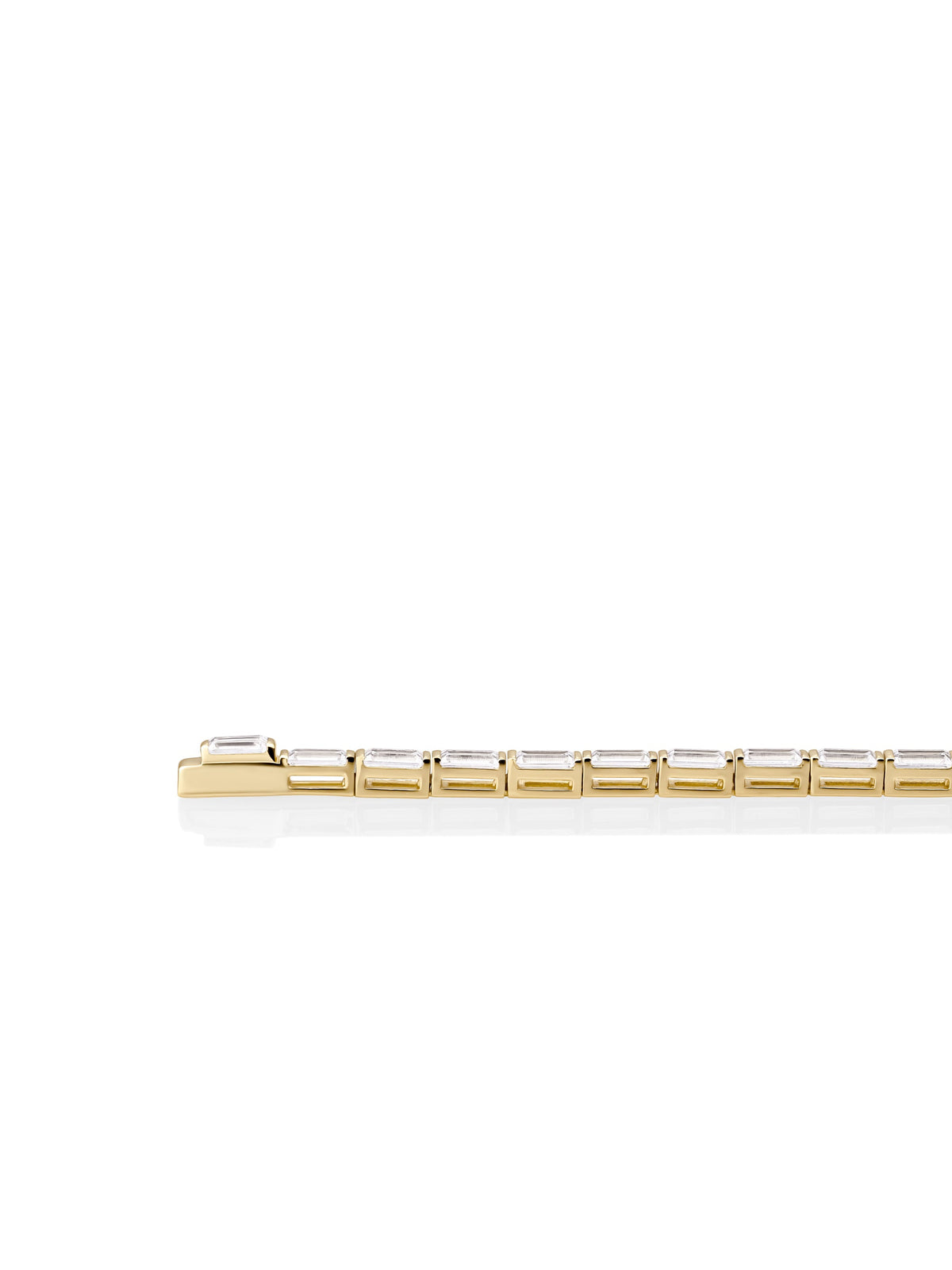 Sparkling Jewels Armband Tennis Baguette LK-TBG-S Goudkleurig