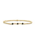 Sparkling Jewels Armband Gold - 3 Beads Black CZ SB-G-3MM-CB02