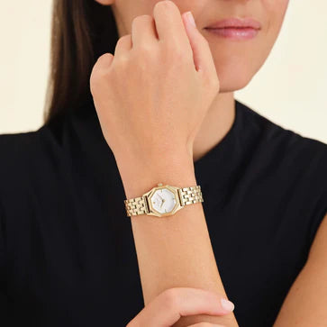 Rosefield horloge GWGSG-G02 Gemme White Steel Gold - PansiteNederland.nl
