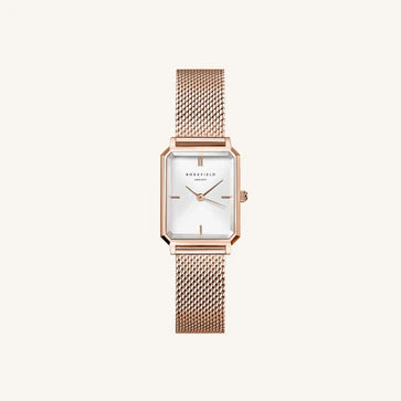 Rosefield horloge OWRMR-O59 The Octagon XS Mesh White Rose gold - PansiteNederland.nl