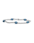 Sparkling Jewels Armband Ocean Topaz Quartz Cushion Cut Beads Silver SB-S-3MM-CC-G67