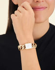 Rosefield horloge SWGSG-O55 The Octagon XS Chain Watch Studio Edition White Gold - PansiteNederland.nl