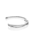 Sparkling Jewels Armband Uneven Bangle Gold Plated Silver Large SB-BAG-02-019