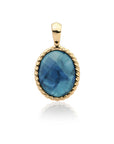 Sparkling Jewels Hanger Ocean Topaz Quartz Twist Amulet Gold SPG21-G67