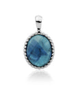 Sparkling Jewels Hanger Ocean Topaz Quartz Twist Amulet Silver SP21-G67
