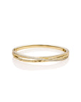 Sparkling Jewels Armband Uneven Bangle Gold Plated Silver Medium SB-BAG-02-019