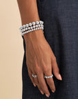 Sparkling Jewels Armband Pink Opalite Saturn Large Silver 6mm SB-GEM66-ADD-6MM