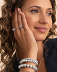 Sparkling Jewels Armband Pink Opalite Saturn Large Silver 6mm SB-GEM66-ADD-6MM