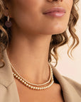 Sparkling Jewels Ketting 6mm Gold 42+2cm NLK-G-6MM-042