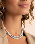 Sparkling Jewels Ketting 6mm Silver 42+2cm NLK-S-6MM-042