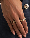 Sparkling Jewels Ring Facet Roundel Smokey Quartz Gold SRI-G-RDL-G23