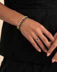 Sparkling Jewels Ring Facet Roundel Onyx Gold SRI-G-RDL-G07