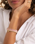 Sparkling Jewels Armband Pink Opalite Saturn Large Gold 6mm SBG-GEM66-ADD-6MM