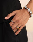 Sparkling Jewels Ring Facet Roundel Tiger Eye Silver SRI-S-RDL-G09