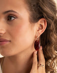 Sparkling Jewels  Oorstenen | Large Leaf - Ruby Quartz EAGEM50-FCLF-L