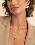Sparkling Jewels Hanger Ocean Topaz Quartz Cushion Cut Amulet Gold SPG32-G67
