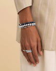 Sparkling Jewels Armband Sodalite Reverse Roundel Silver SB-GEM20-MIX-FCTRDL