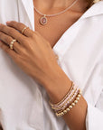 Sparkling Jewels Armband Pink Opalite Saturn Small Gold 4mm SBG-GEM66-ADD-4MM