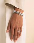Sparkling Jewels Armband Lime Jade Reverse Roundel Silver SB-GEM64-MIX-FCTRDL