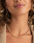 Sparkling Jewels Ketting 4mm Gold 42+2cm NLK-G-4MM-042