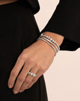 Sparkling Jewels Armband Crystal Tube Silver Multi CZ SB-S-3MM-TB06