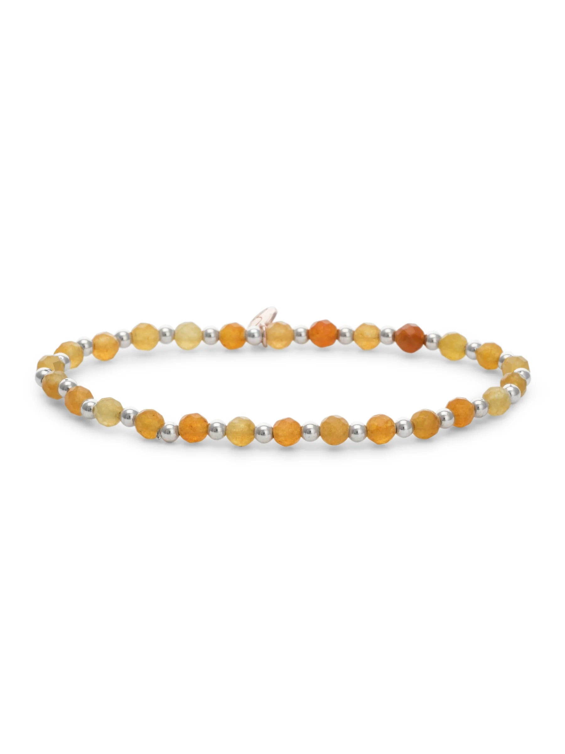 Sparkling Jewels Armband Aventurijn SB-GEM28-3MM-MIX Zilverkleurig