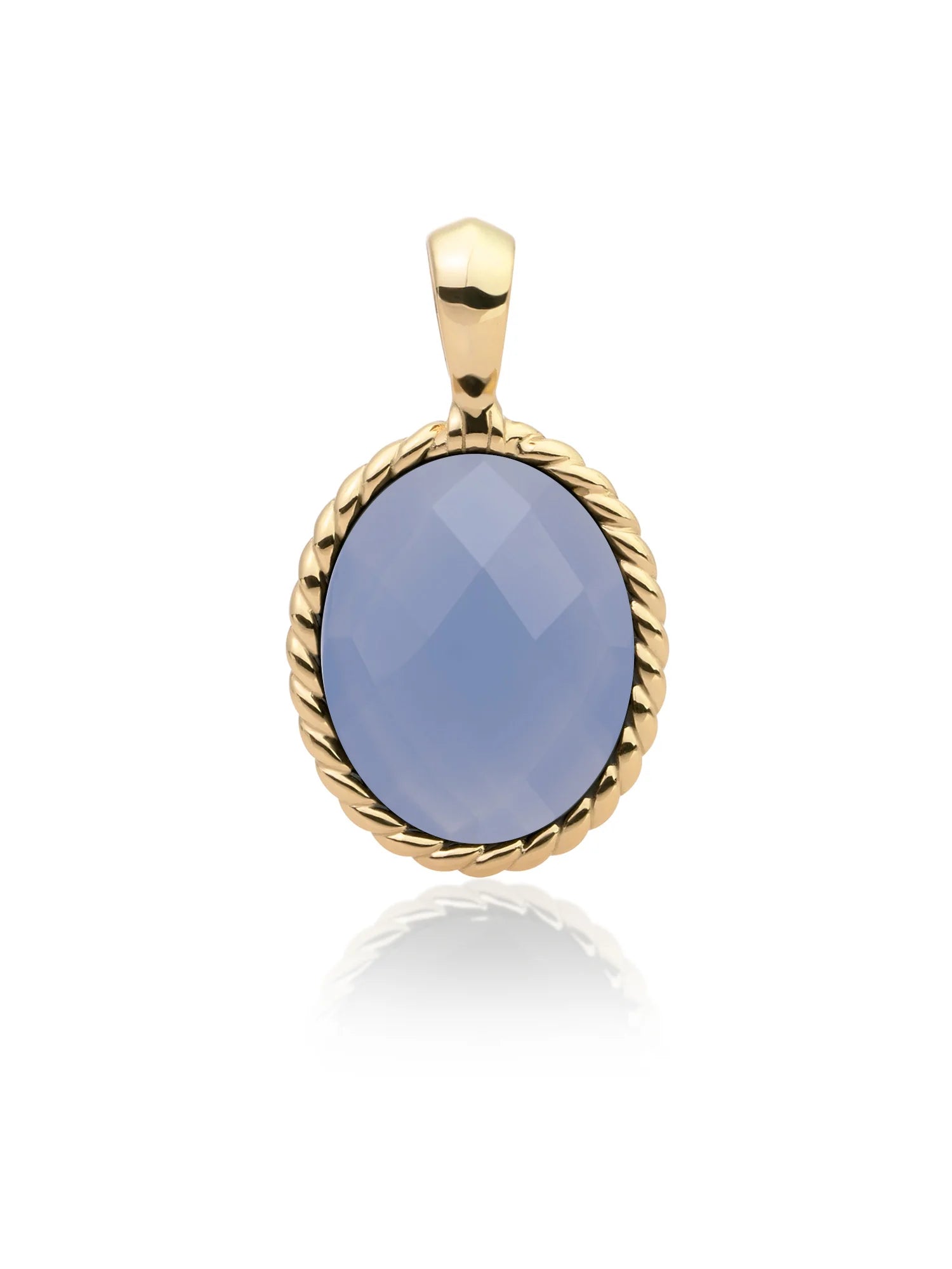 Sparkling Jewels Hanger Milky Blue Jade SPG21-G68 Goudkleurig