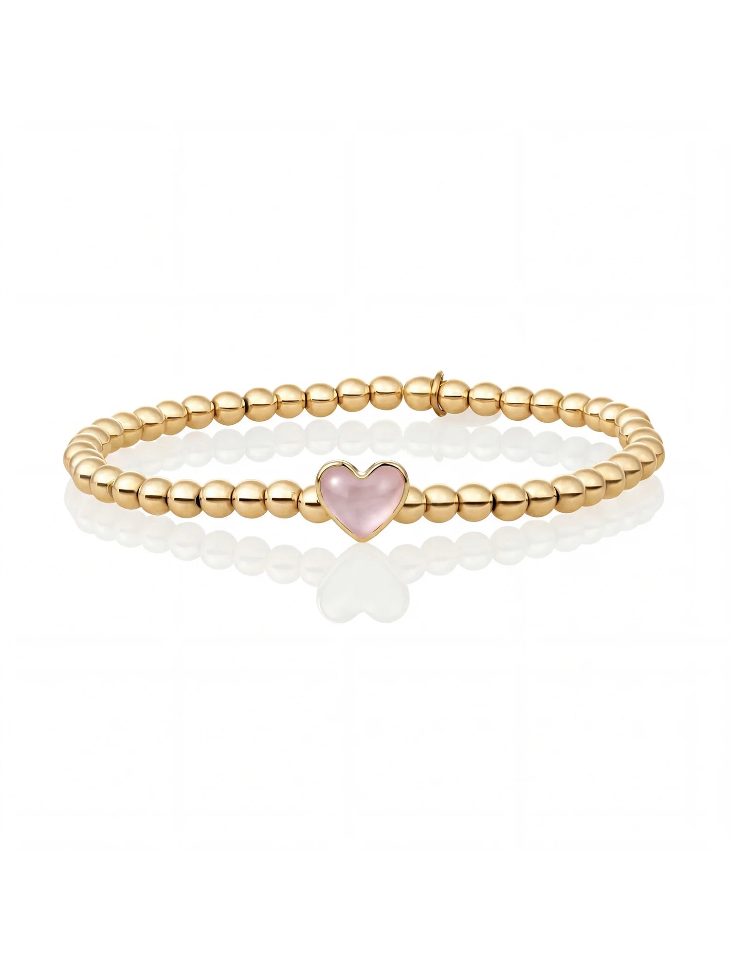 Sparkling Jewels Armband Opaliet SB-G-4MM-HEART-G66 Goudkleurig