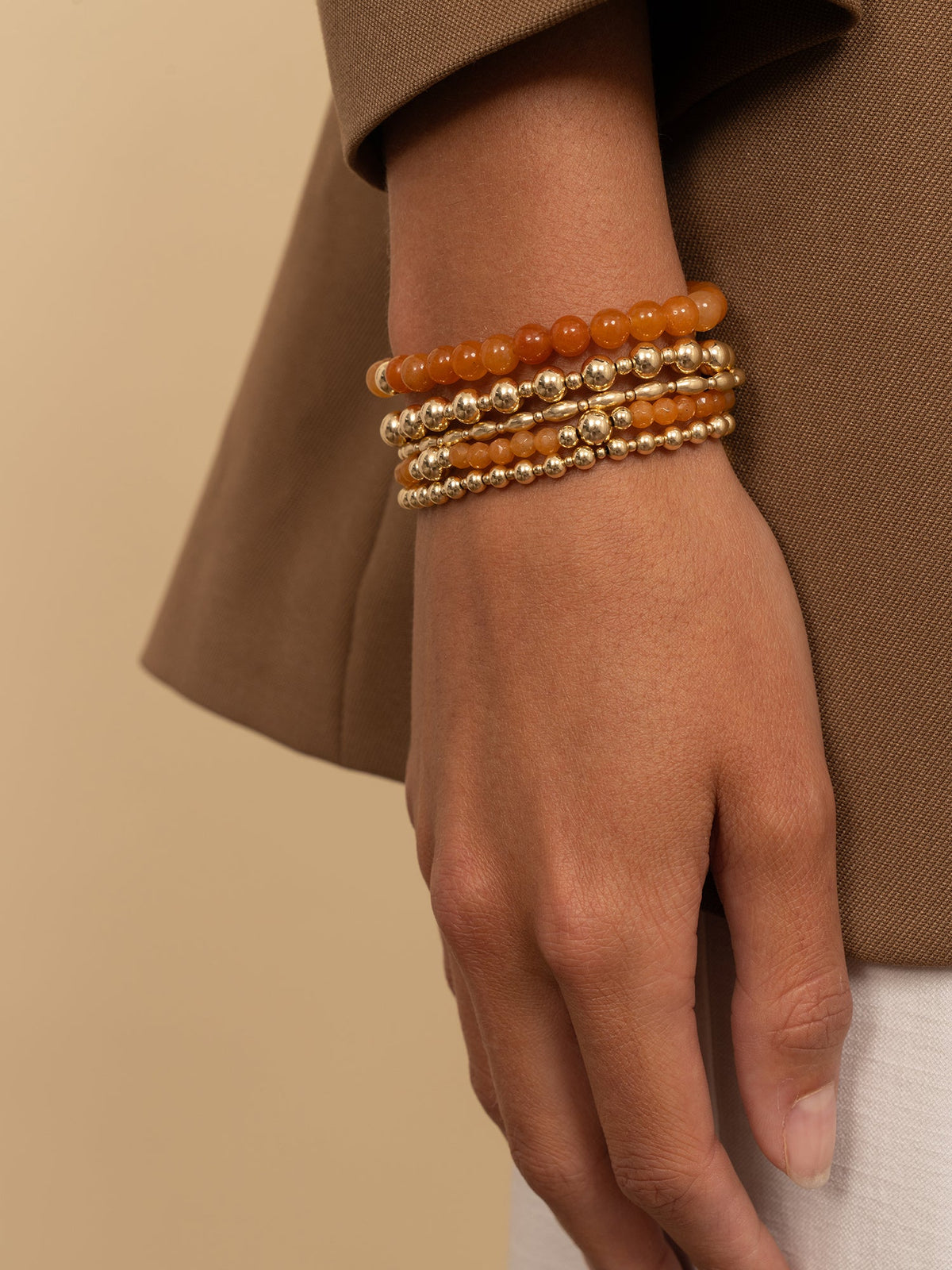 Sparkling Jewels Armband Bold Mix Rode Aventurijn BLK01G-G28 Goudkleurig