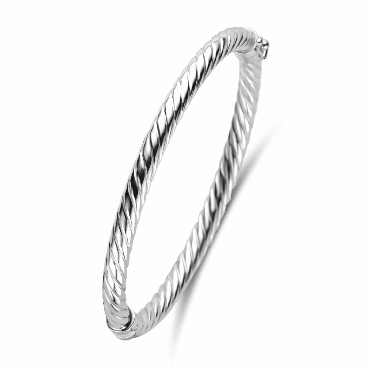 Fantasy Collection Bangle gedraaid 5 mm 60 mm zilver