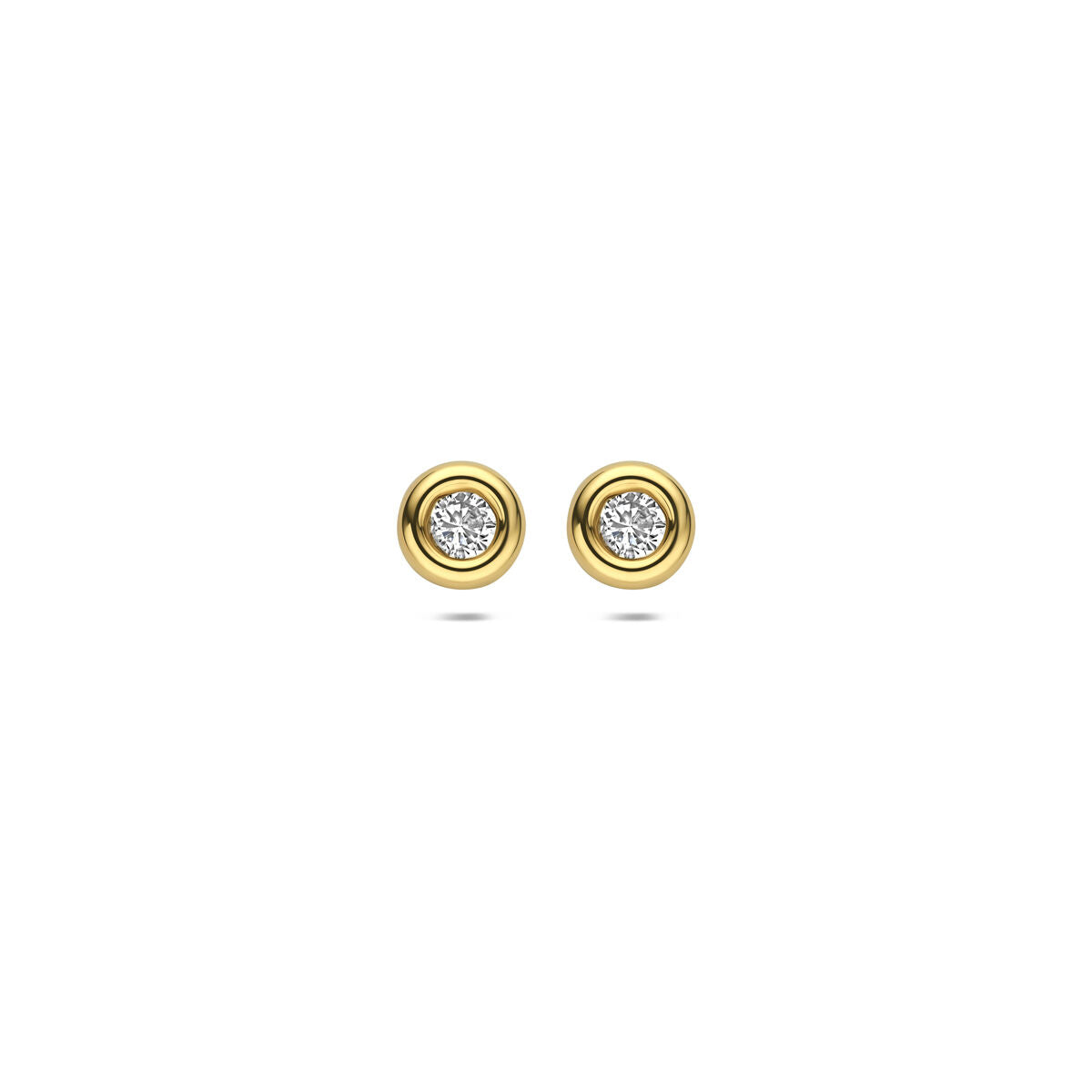 Oorknoppen lab grown diamant f vs 14K geelgoud