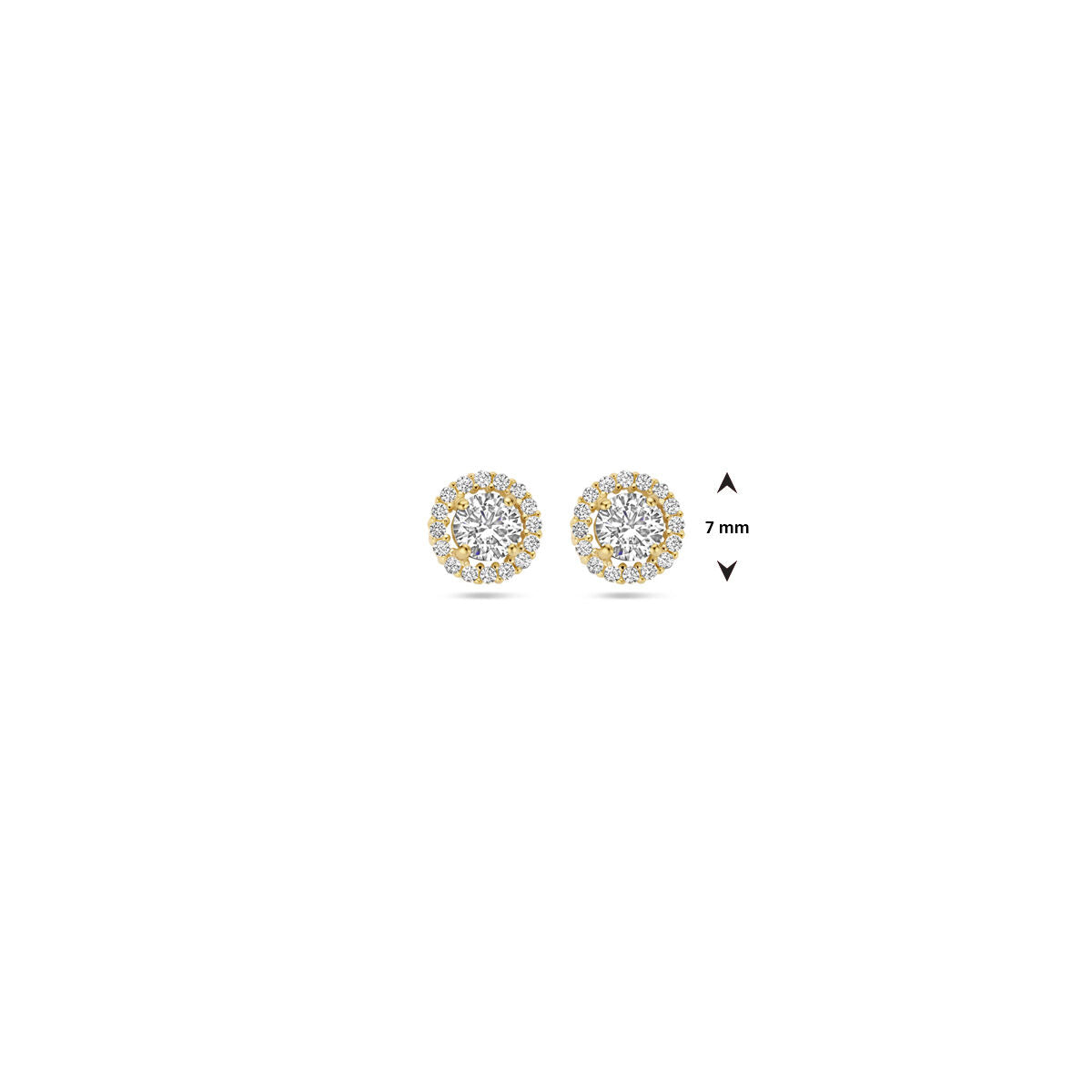 9K Geelgouden 9k oorknoppen zirkonia 7 mm - 8000266