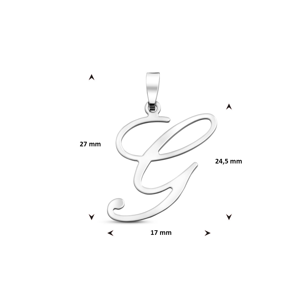 Hanger sierletter G 24,5 mm zilver #Letter_G