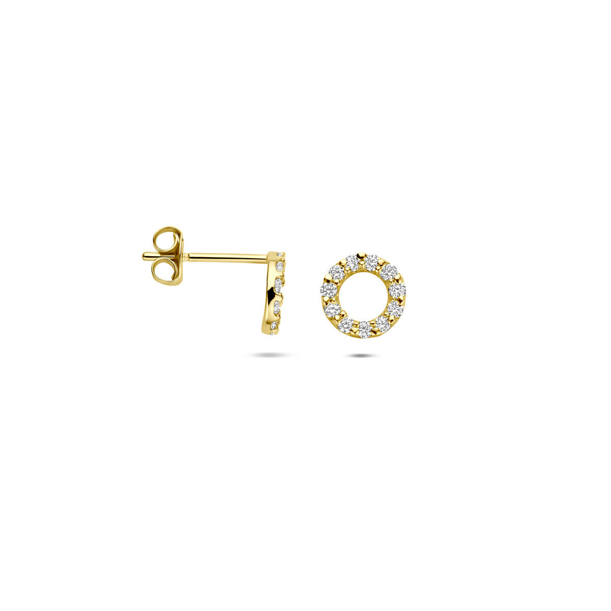 9K Geelgouden 9k oorknoppen zirkonia 6,5 mm - 8000269