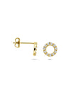 9K Geelgouden 9k oorknoppen zirkonia 6,5 mm - 8000269