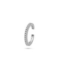 Zilveren gerhodineerde ear cuff zirkonia 14 mm - 1341290