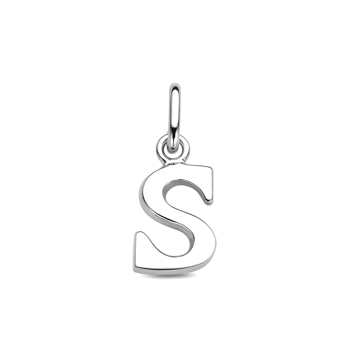 Hanger letter S 12,5 mm zilver gerhodineerd #Letter_S