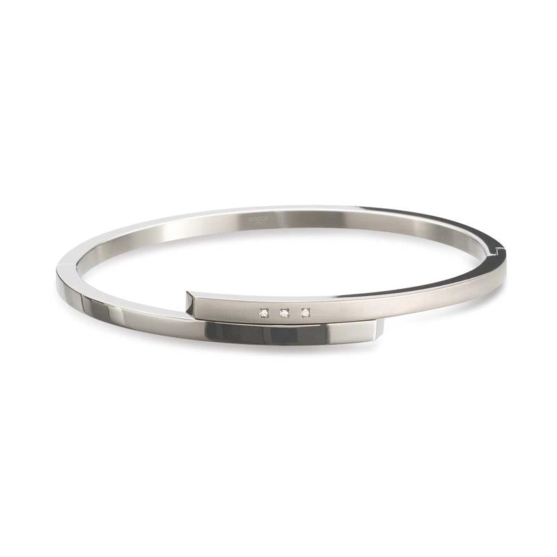 Boccia Titanium Diamant Armband 03041-02 Zilverkleurig 60 mm
