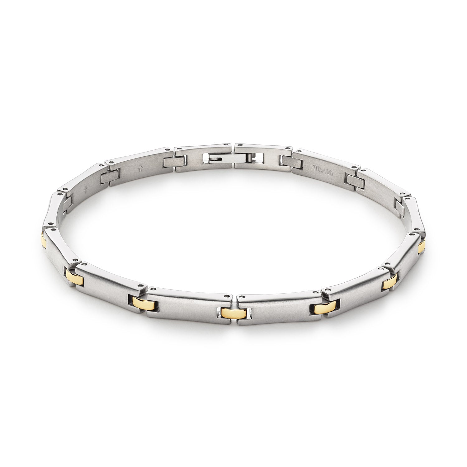 Boccia Titanium Armband 03067-02 Bicolor (geel/wit) 210 mm