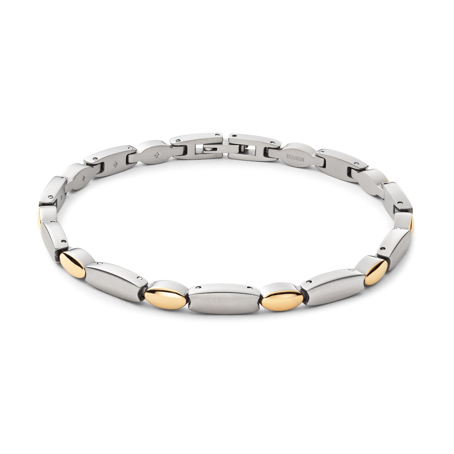 Boccia Titanium Armband 03068-02 Bicolor (geel/wit) 210 mm