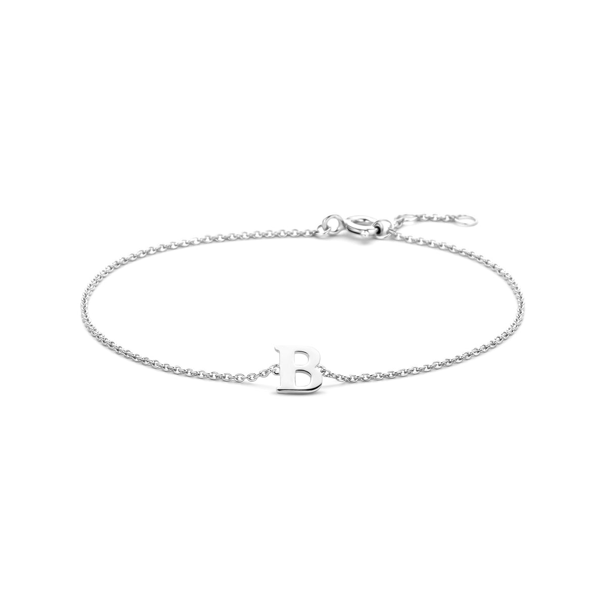Armband letter B zilver gerhodineerd #Letter_B
