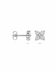 Zilveren gerhodineerde oorknoppen zirkonia 6,5 mm - 1341212