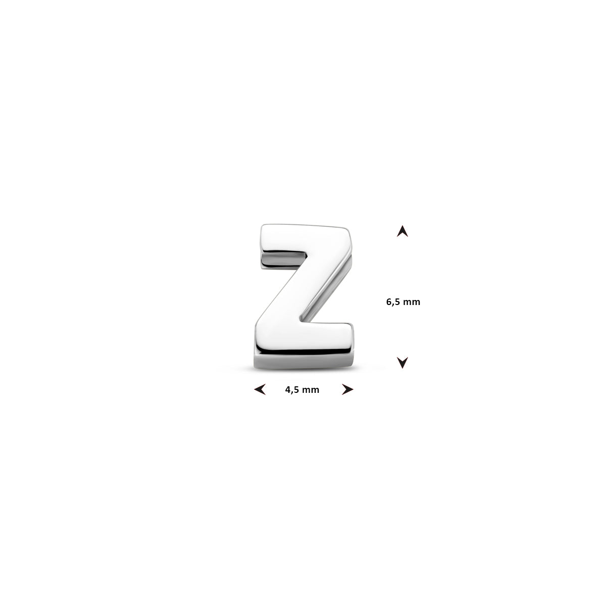Hanger letter Z 6,5 mm zilver #Letter_Z