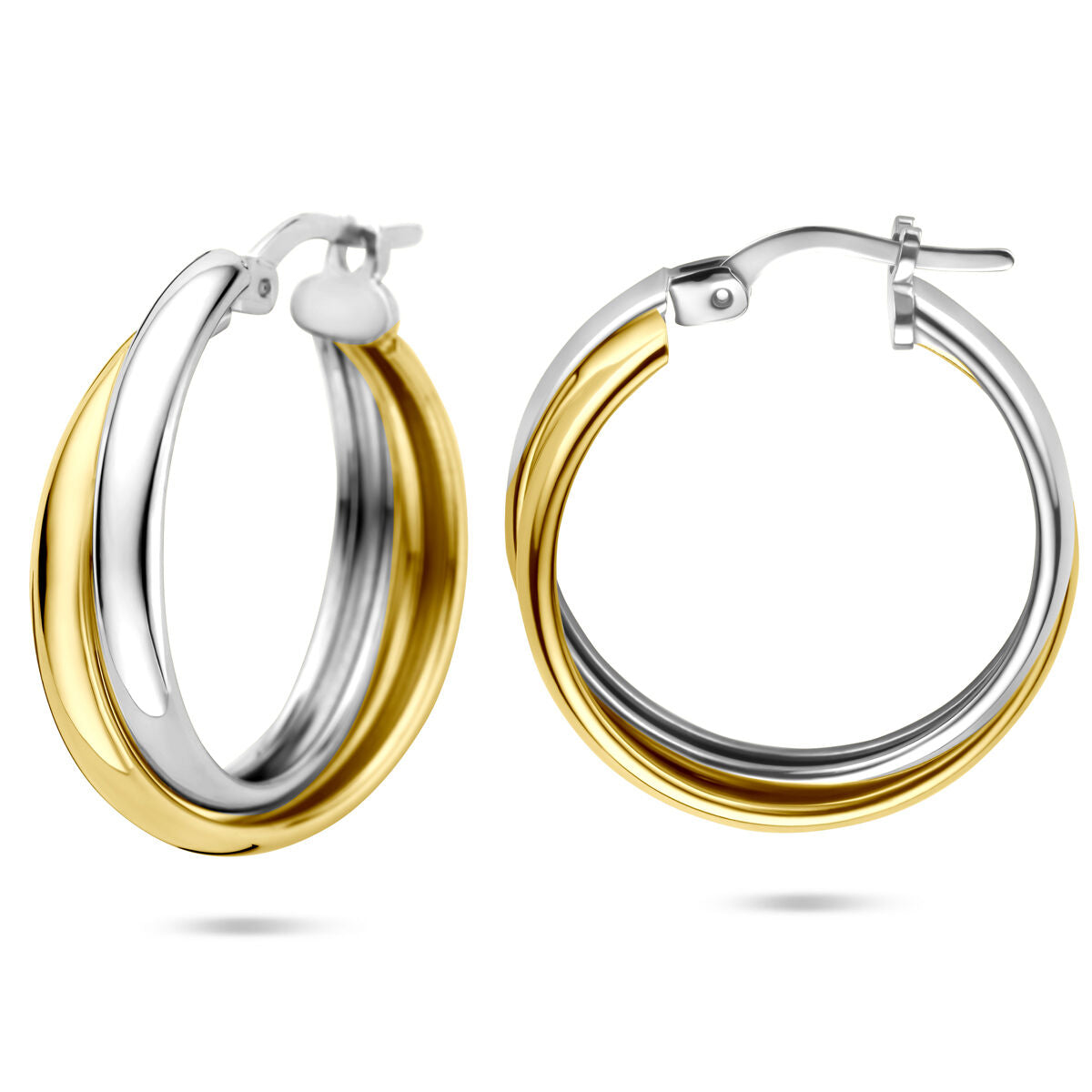 Zilveren vergulde (geel/rhodium) oorringen 23,5 mm 1 micron - 2200469 - PansiteNederland.nl