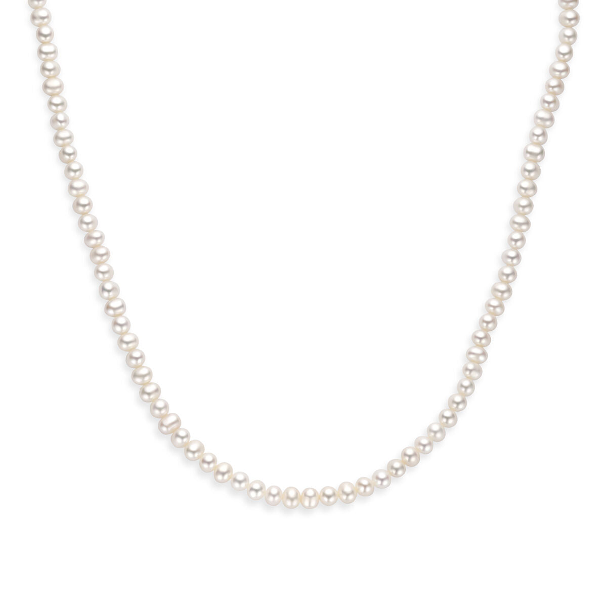 Collier parels 41 + 4 cm zilver gerhodineerd
