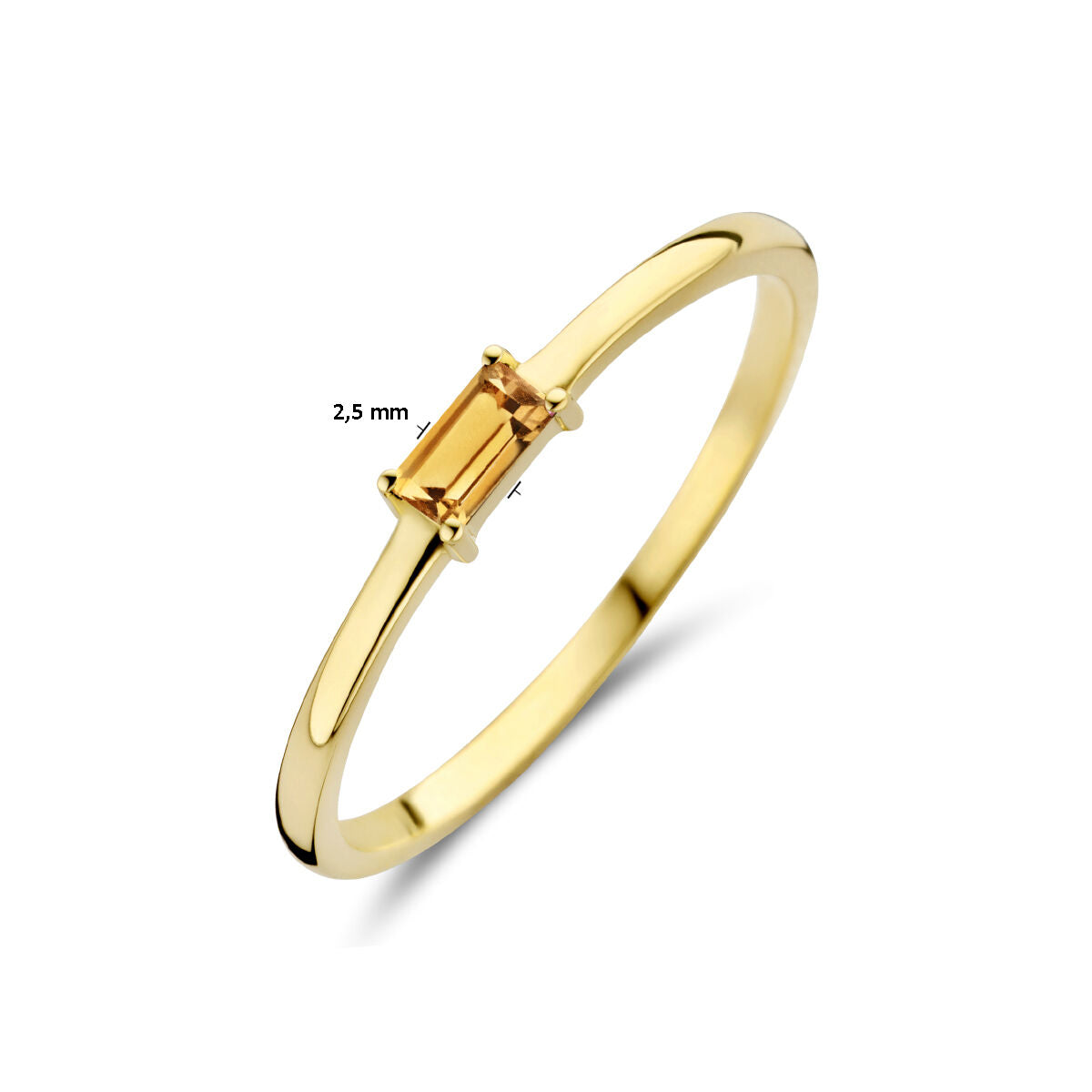 Ring met geboortesteen citrien november 14K geelgoud