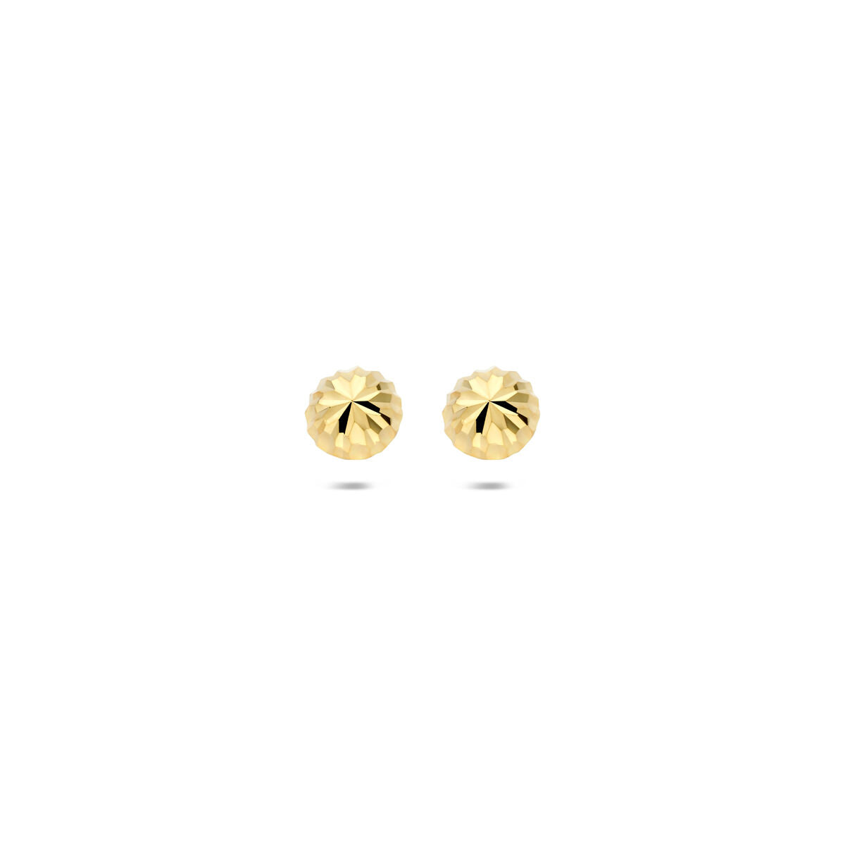 Oorknoppen gediamanteerd 9K geelgoud 5 mm