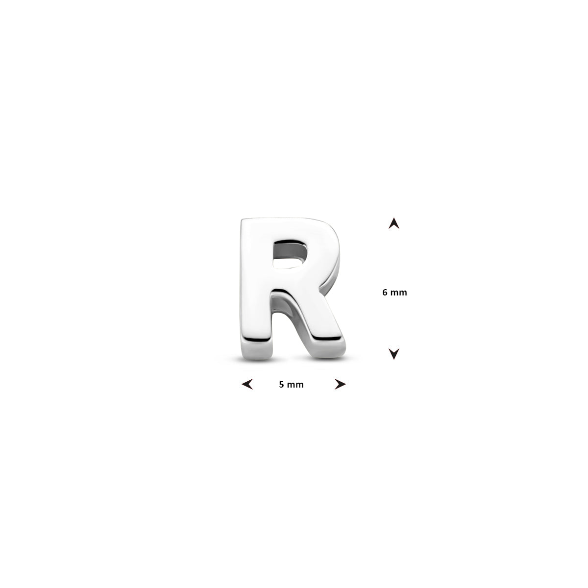 Hanger letter R 6 mm zilver #Letter_R