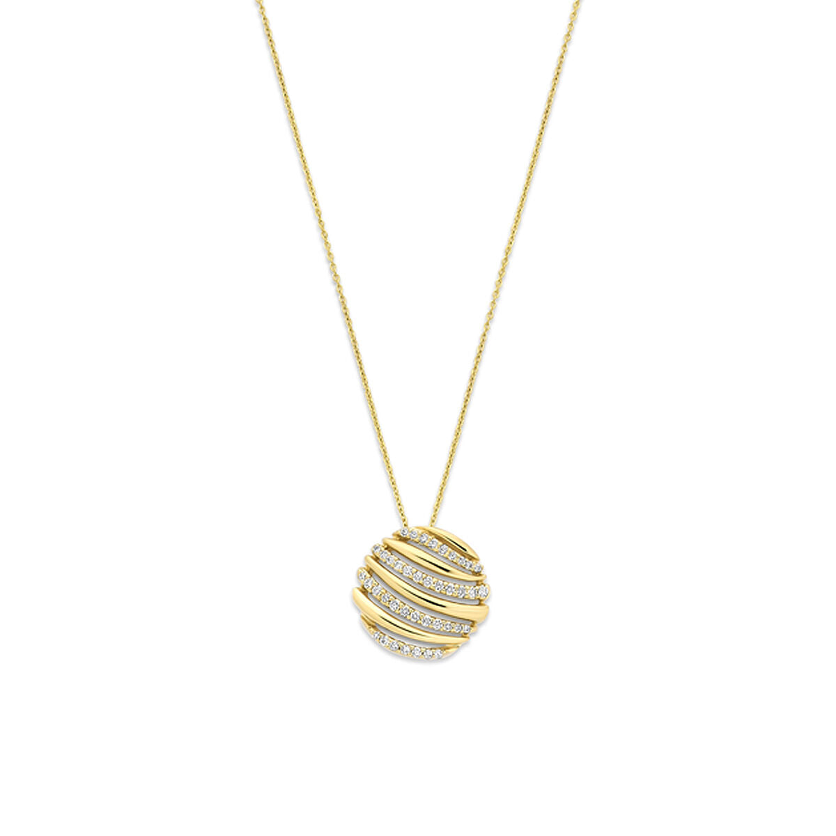 Collier diamant 0.15ct h si 41 - 43 - 45 cm 14K geelgoud